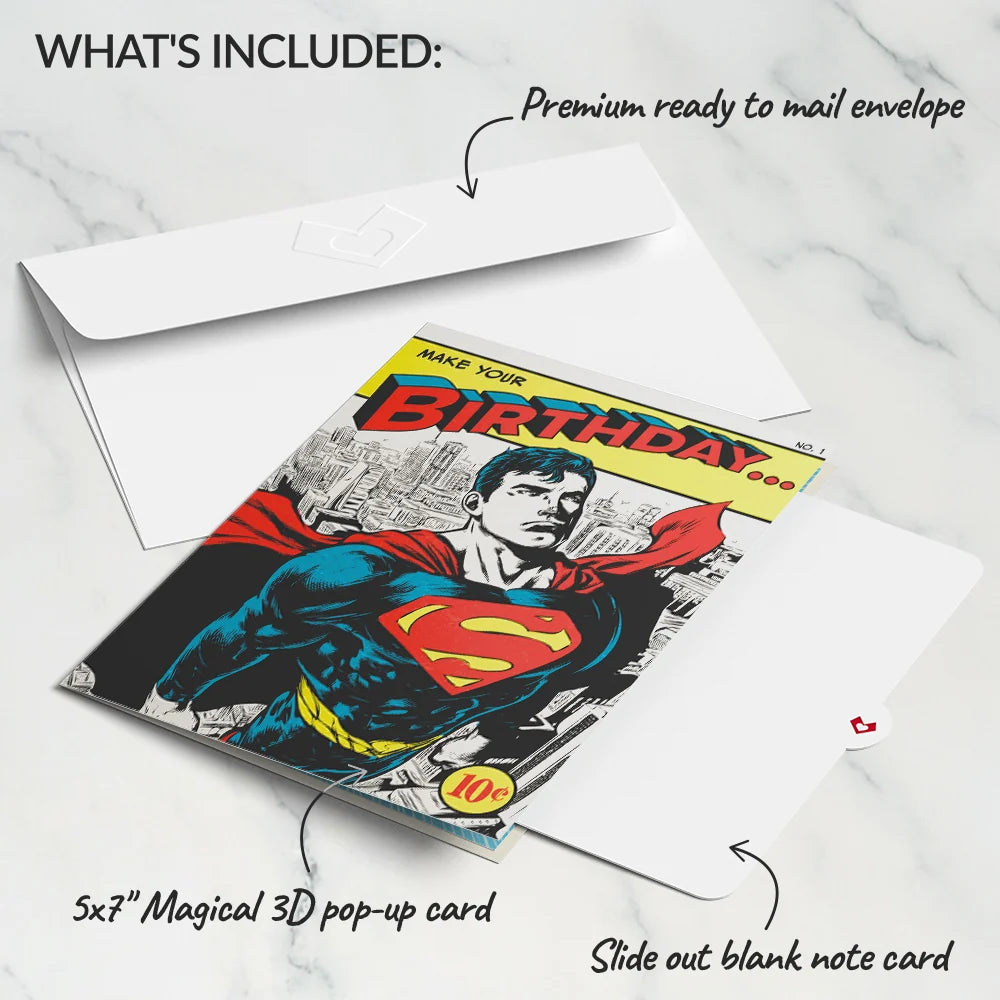 Lovepop Superman Comic Book Birthday Pop-Up Card