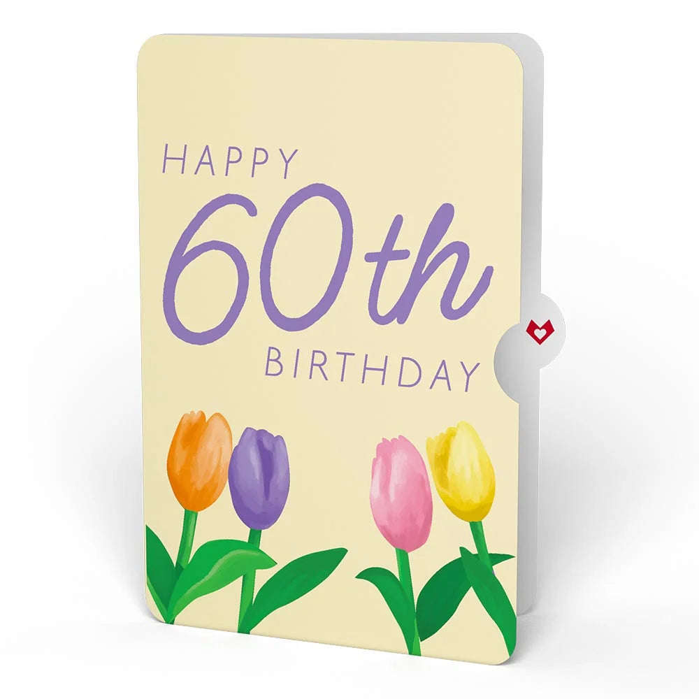 Lovepop Tulips 60th Birthday Pop-Up Card and Sentiment Set Vase