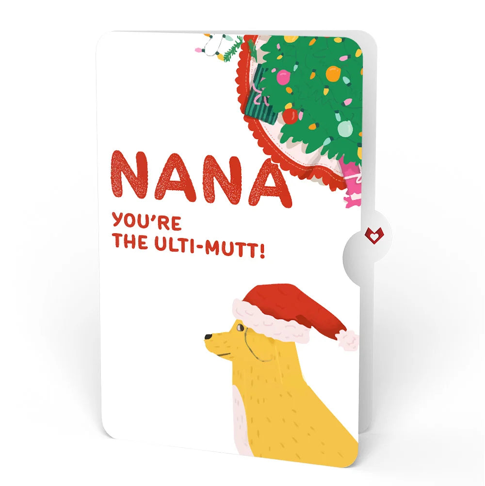 Lovepop Feliz Naughty Dog Christmas Pop-Up Card and Sentiment Set for Nana Cream
