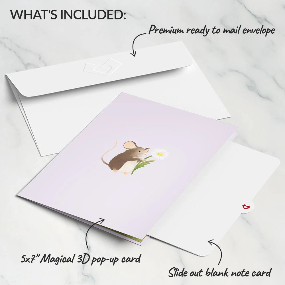 Lovepop Field Mouse in the Flowers Pop-Up Card
