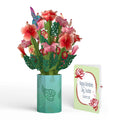 Lovepop Hibiscus Valentine Bouquet and Sweet Rose Sentiment Set for Teacher Vase