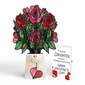 Lovepop Radiant Rose Valentine Suncatcher Bouquet and Sentiment Set for Daughter Glass