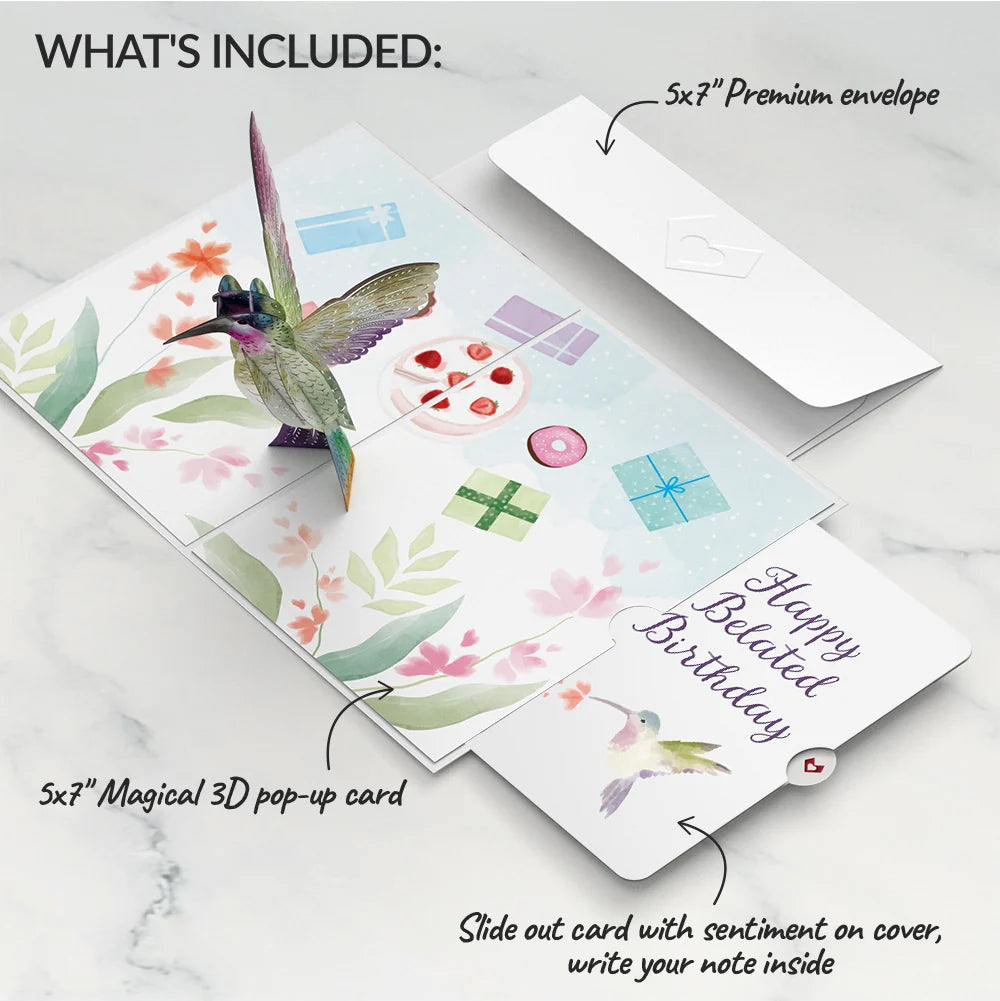 Lovepop Hummingbird Belated Birthday Pop-Up Card and Sentiment Set