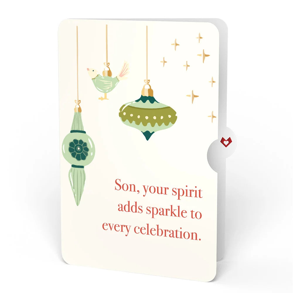 Lovepop Santa Decorating a Christmas Tree Pop-Up Card and Sentiment Set for Son Cream