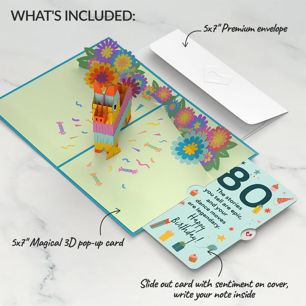 Lovepop Pinata 80th Birthday Pop-Up Card and Sentiment Set