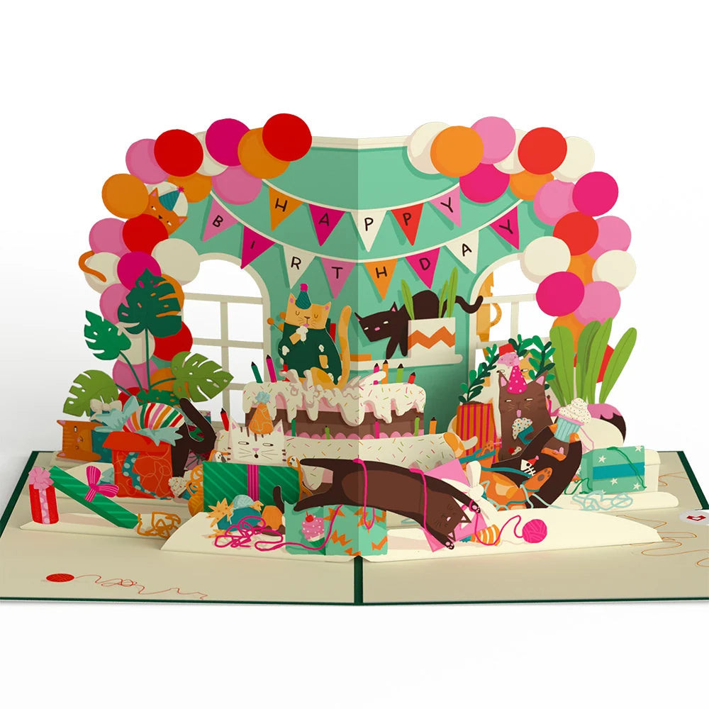 Lovepop Party Cats 80th Birthday Pop-Up Card and Sentiment Set