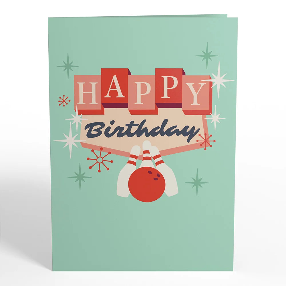 Lovepop Retro Bowling Birthday Pop-Up Card