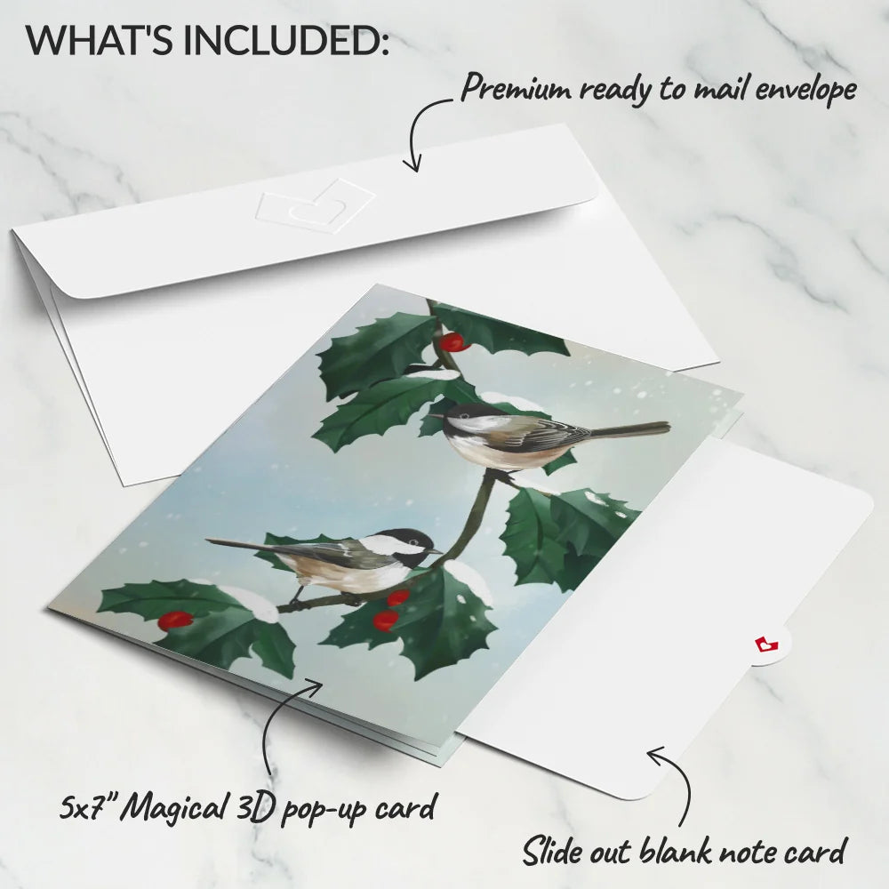 Lovepop Winter Chickadees Pop-Up Card