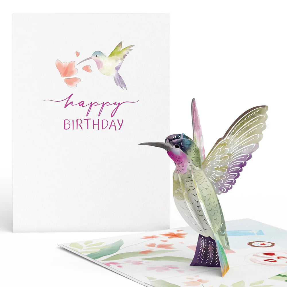Lovepop Birthday Hummingbird Pop-Up Card & Suncatcher Bouquet Bundle