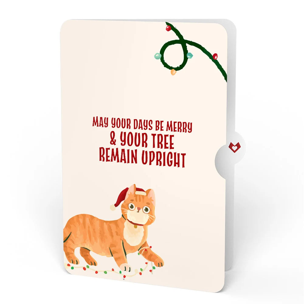Lovepop Meowy Cat-mess Christmas Pop-Up Card and Funny Sentiment Set Cream