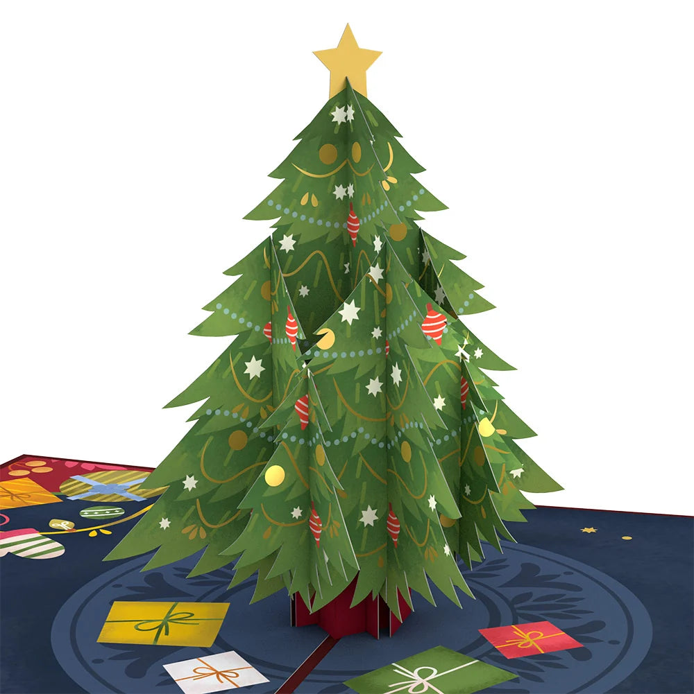 Lovepop Festive Christmas Tree Pop-Up Card and Funny Sentiment Set Cream