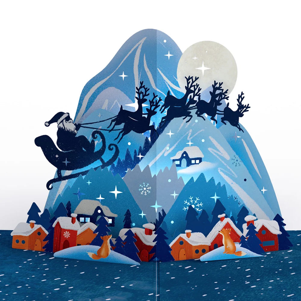 Lovepop Christmas Eve Sleigh Ride Music and Lights Pop-Up Card and Sentiment Set for Baby Cream