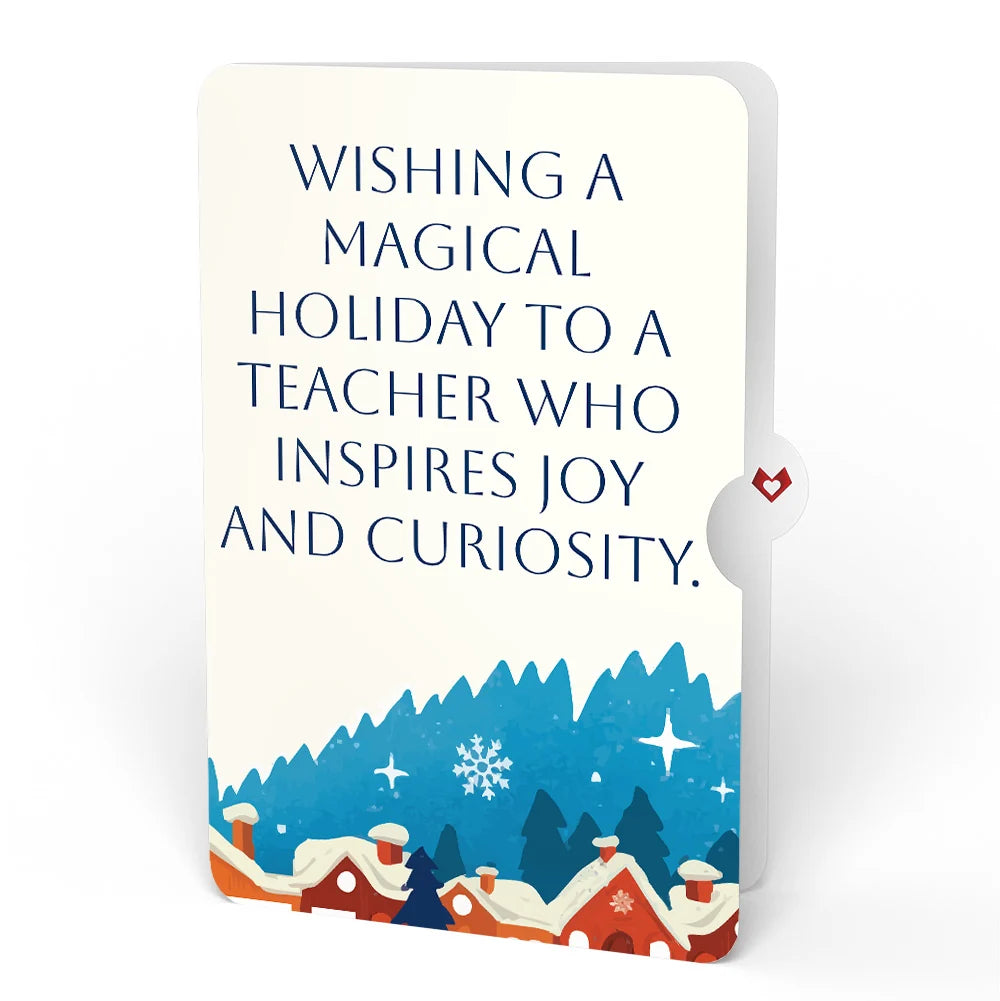 Lovepop Christmas Eve Sleigh Ride Music and Lights Pop-Up Card and Snow Village Sentiment Set for Teacher