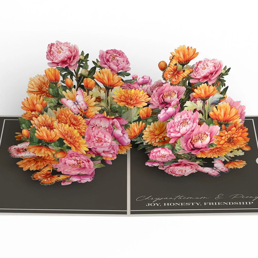 Lovepop Born to Bloom: November Birth Month Flowers Thank You Pop-Up Card and Sentiment Set Cream