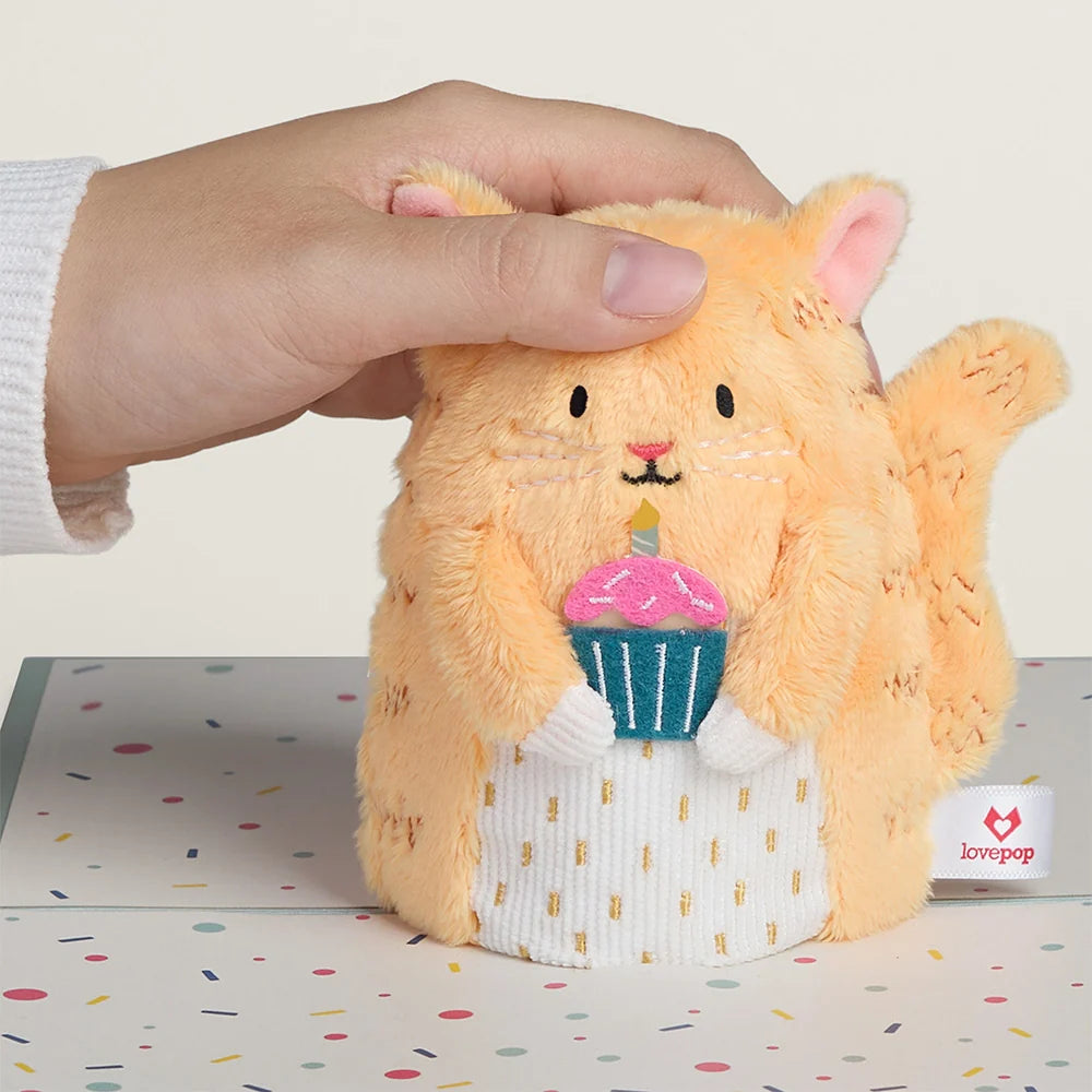 Lovepop ‘Birthday Wishes’ Cupcake Cat Plushpop Card