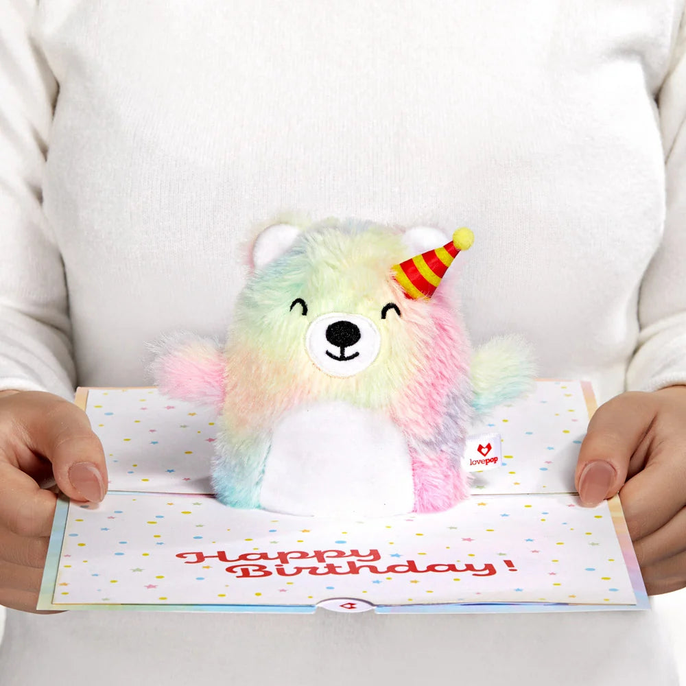 Lovepop ‘Eat Cake and Celebrate’ Birthday Plushpop Card and Bouquet Bundle