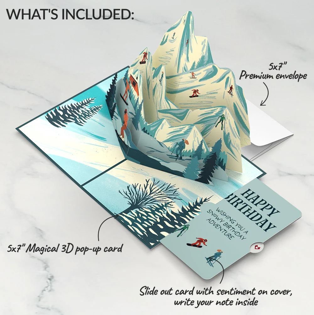 Lovepop Mountain Snowboard Adventure Birthday Pop-Up Card and Sentiment Set