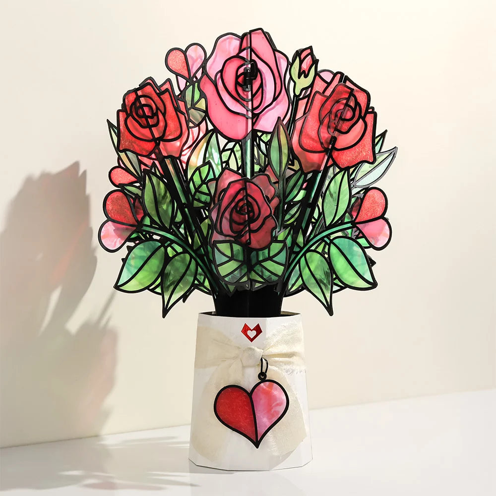 Lovepop Love Rollercoaster Pop-Up Card & Suncatcher Bouquet Bundle