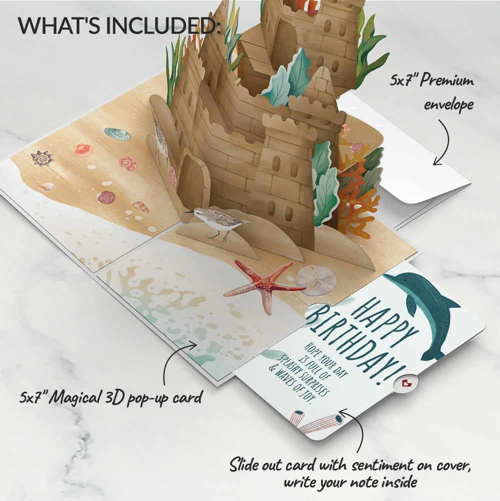 Lovepop Seaside Sandcastle Birthday Pop-Up Card and Sentiment Set