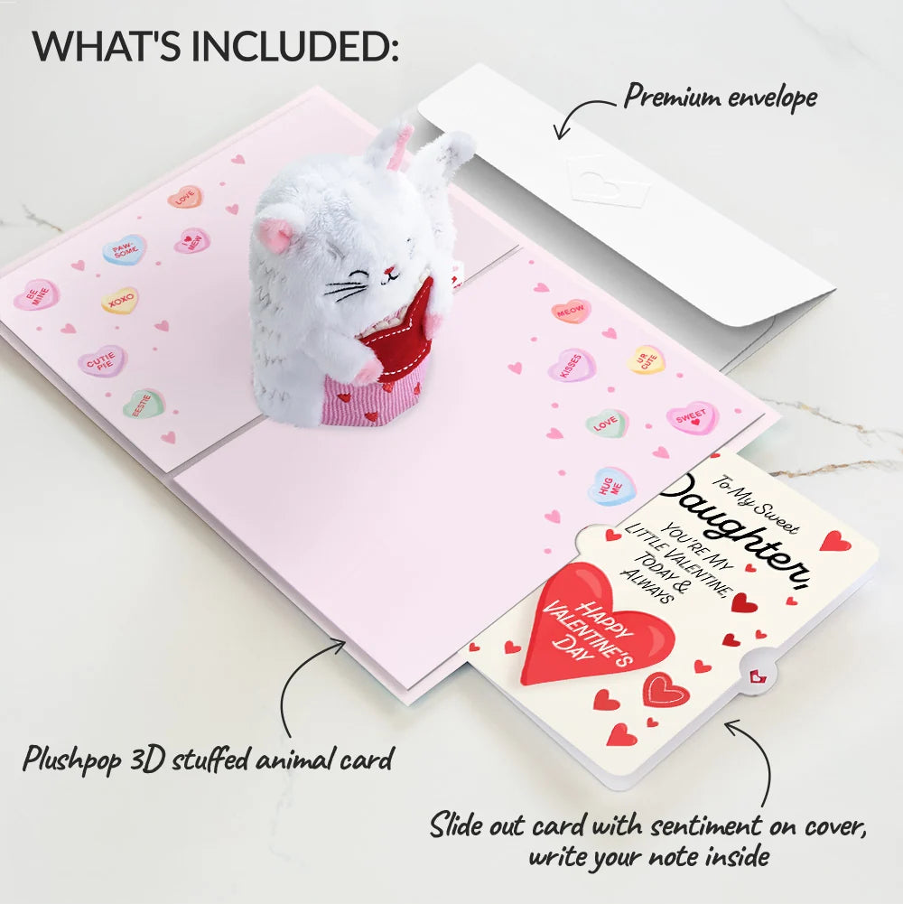 Lovepop ‘Happy Valentine’s Day’ Love Cat Plushpop Card and Sentiment Set for Daughter