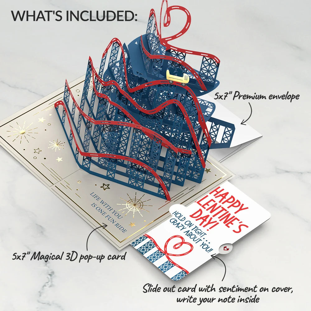 Lovepop Love Rollercoaster Pop-Up Card and Valentine Sentiment Set