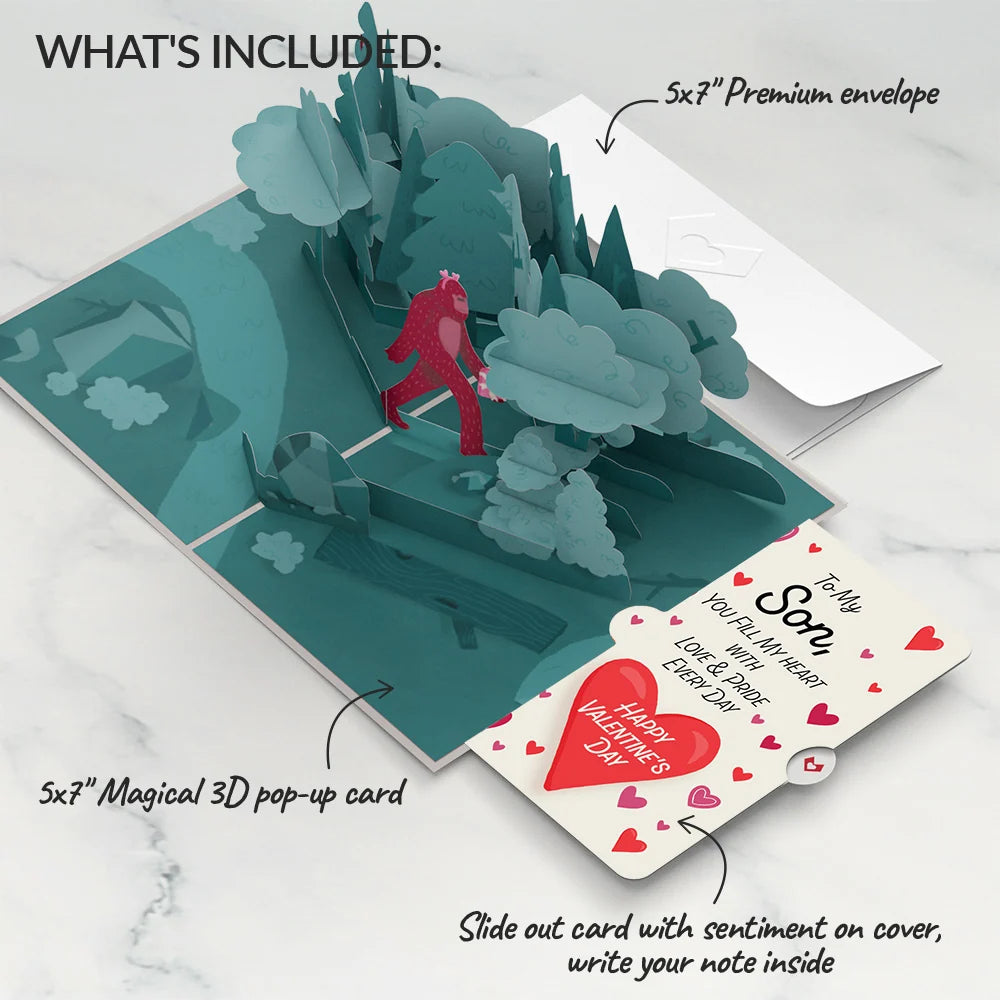 Lovepop Searching for a Valentine Like You Bigfoot Valentine Pop-Up Card and Sentiment Set for Son