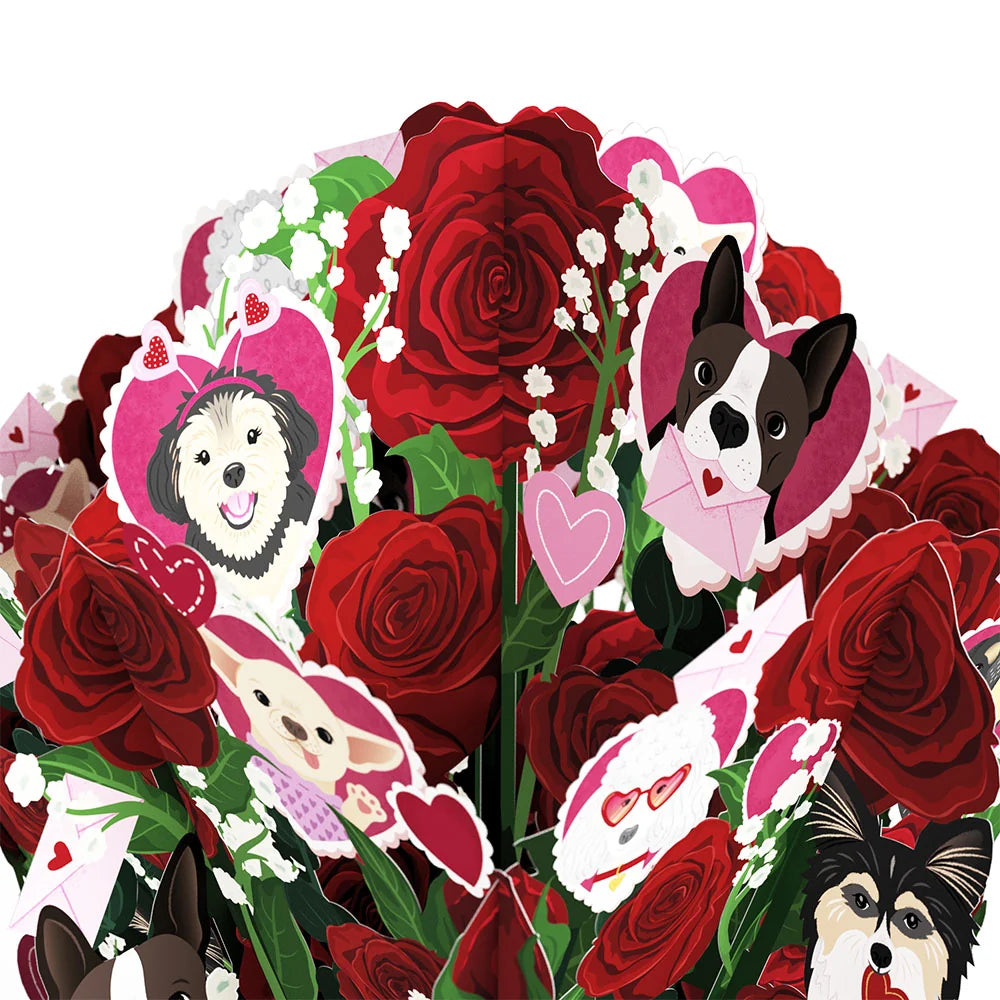 Lovepop I Woof You Dog Valentine Bouquet and Sentiment Set for Girlfriend Vase