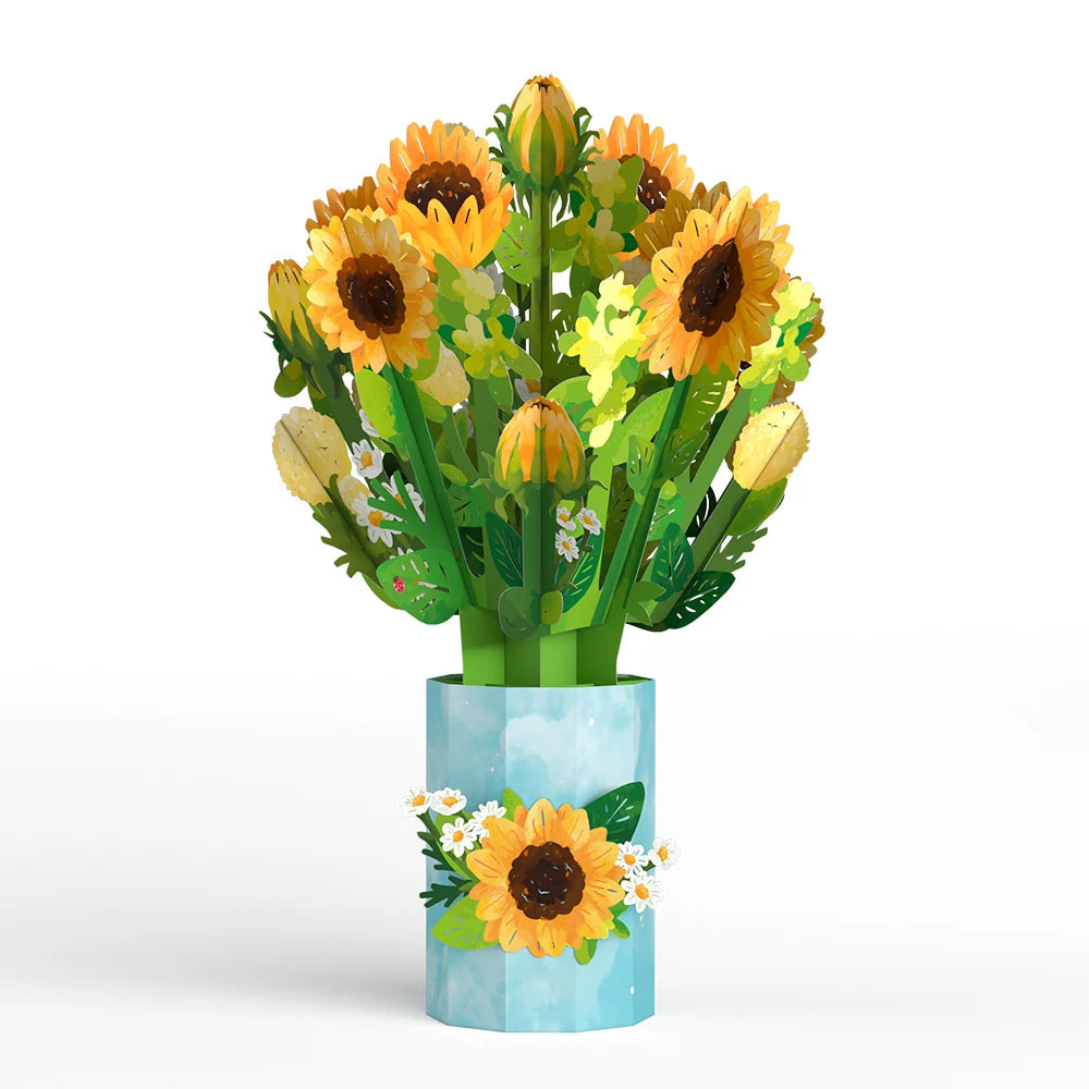 Lovepop Daisy Greetings Plushpop Card and Bouquet Bundle