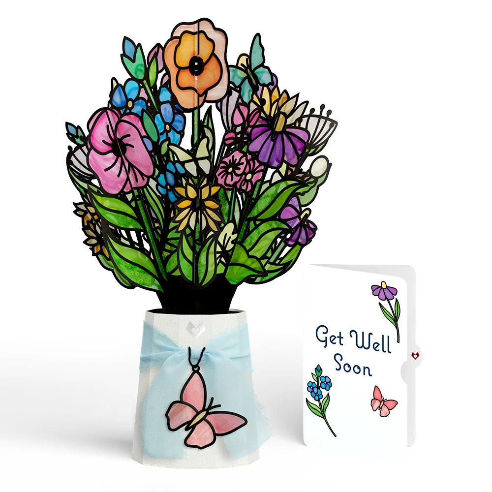 Lovepop Garden Glow Get Well Soon Suncatcher Bouquet and Sentiment Set Glass