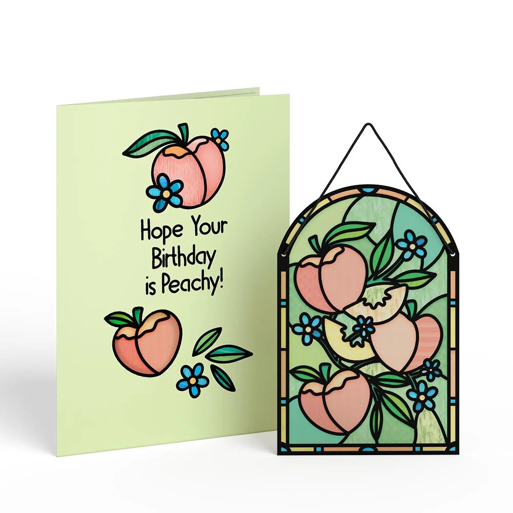 Lovepop Peachy Birthday Peaches Suncatcher Card