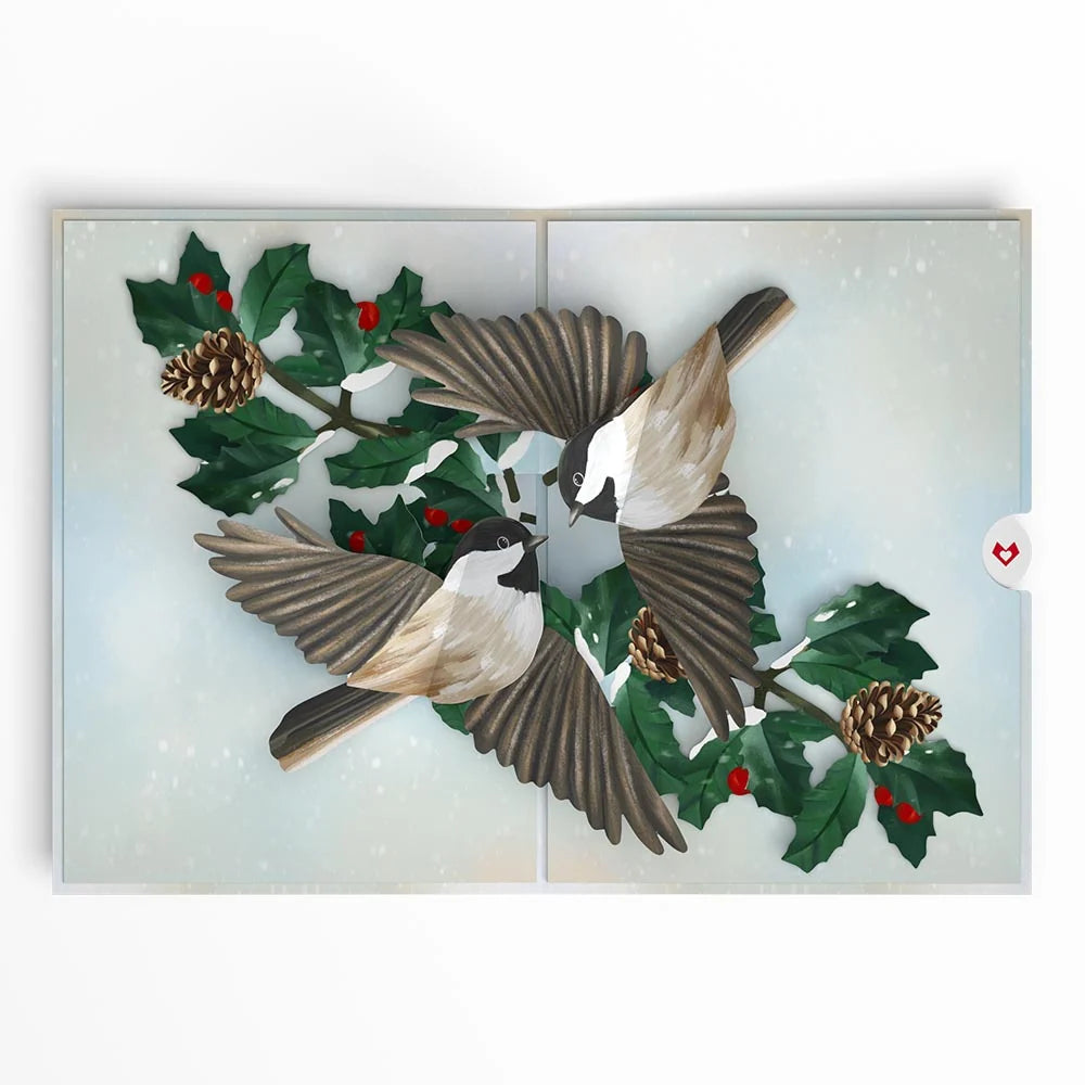 Lovepop Winter Chickadees Pop-Up Card