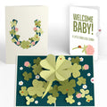 Lovepop Shamrock Fields New Baby Pop-Up Card and Sentiment Set for New Parent Cream