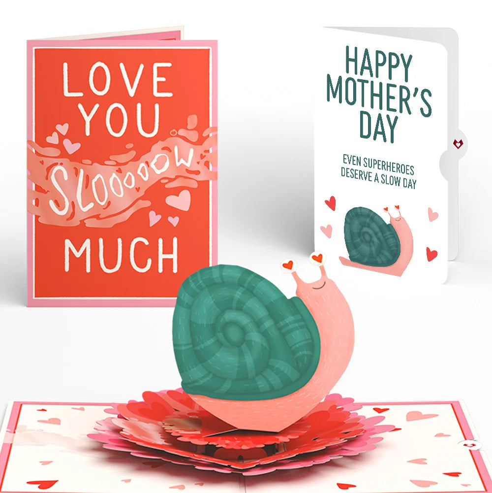 Lovepop Love You Slow Much Snail Mother’s Day Pop-Up Card and Blushing Slooooow Snail Sentiment Set for Mom