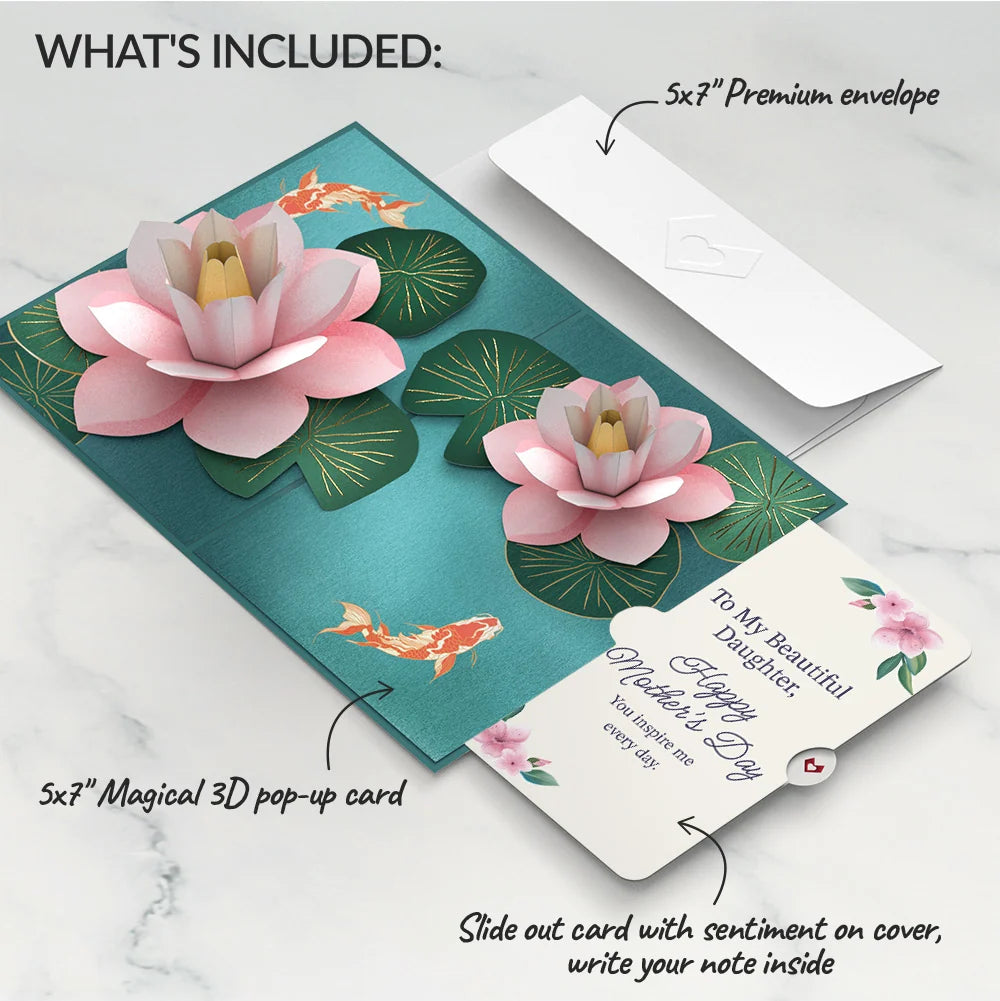 Lovepop Koi Fish and Lotus Pond Mother’s Day Pop-Up Card and Sentiment Set for Daughter