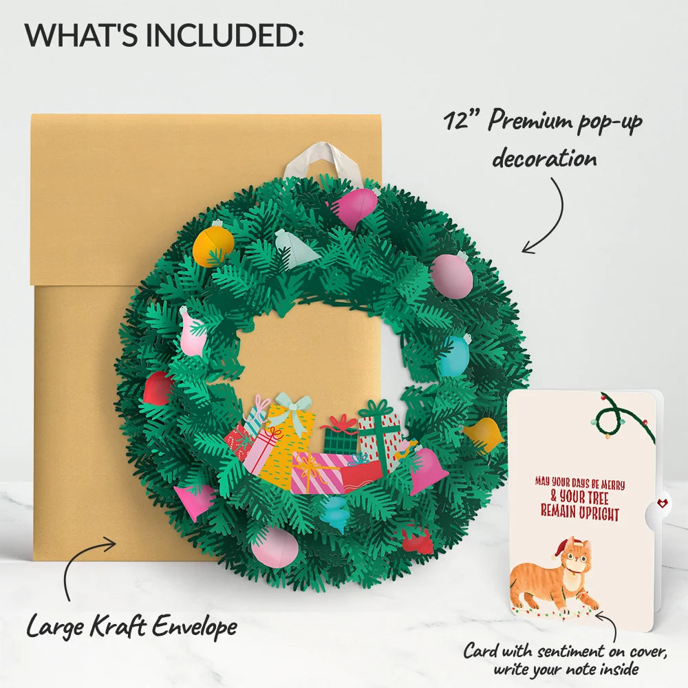 Lovepop Christmas Joy Wreath and Funny Cat Sentiment Set