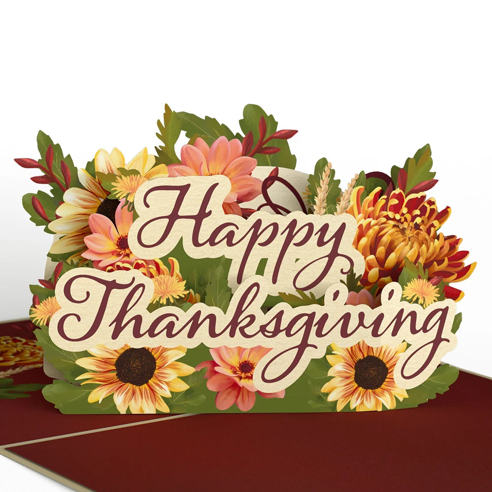 Lovepop Thanksgiving Gratitude Pop-Up Card & Bouquet Bundle