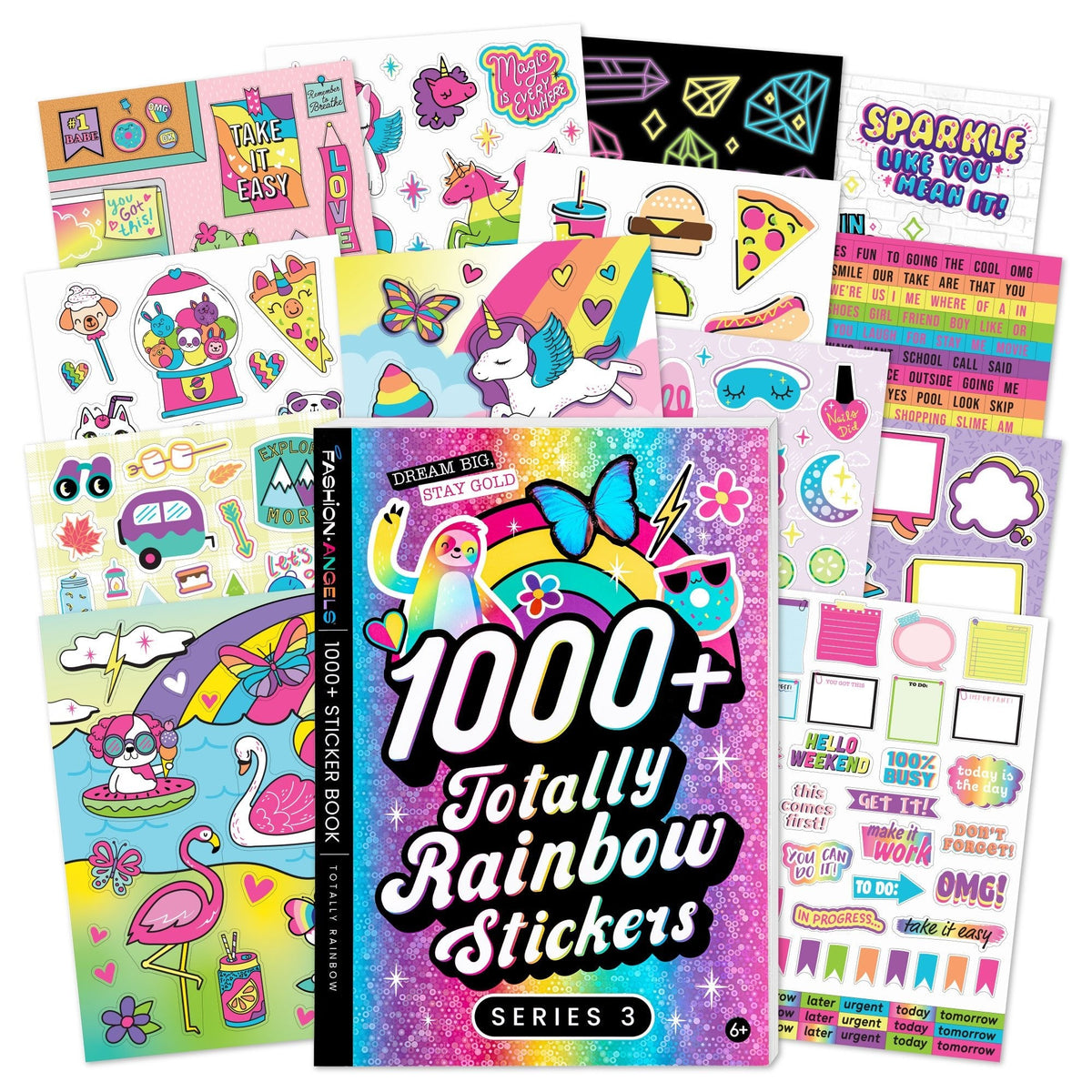 1000+ Totally Rainbow Super Colourful Stickers Cream