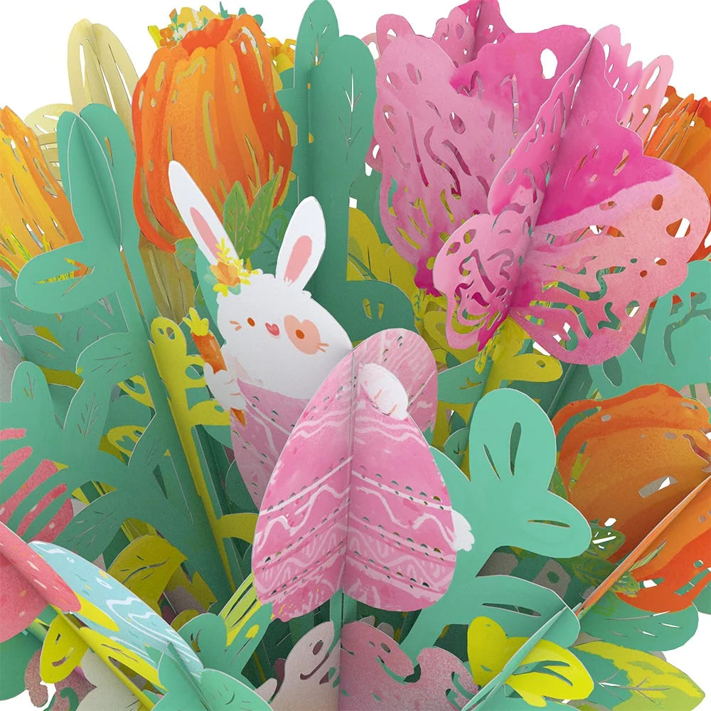 Lovepop Happy Easter Lambs Pop-Up Card & Bouquet Bundle