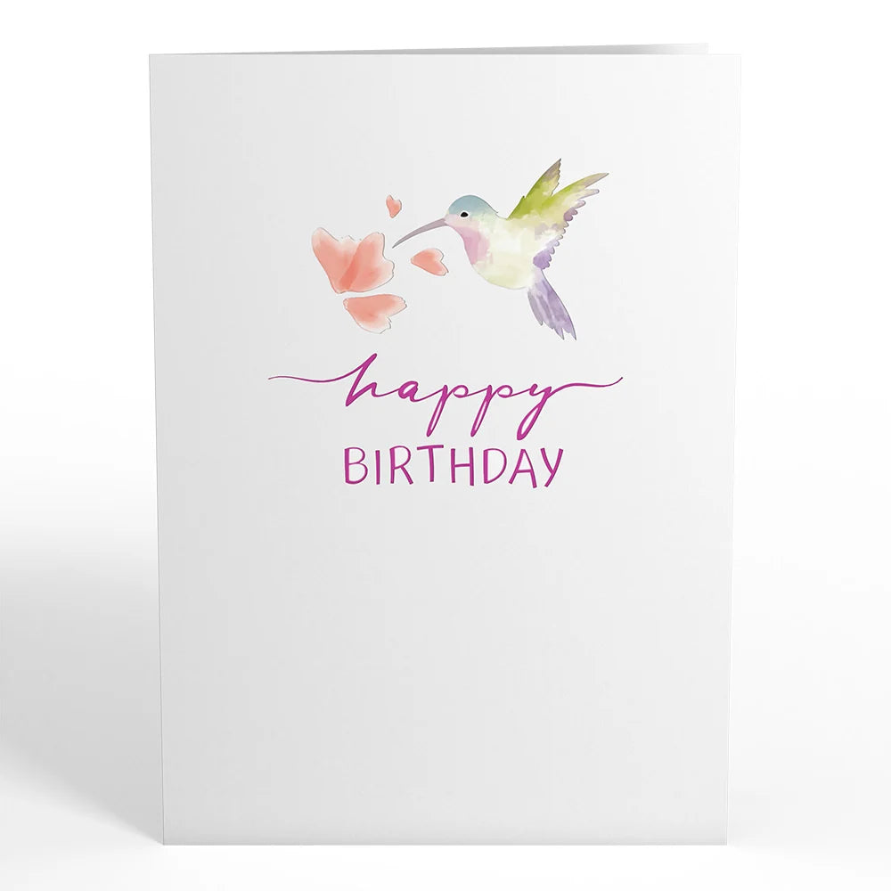 Lovepop Birthday Hummingbird Pop-Up Card & Suncatcher Bouquet Bundle