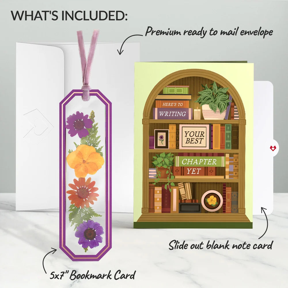 Lovepop Best Chapter Yet Petal Pressed Bookmark Card