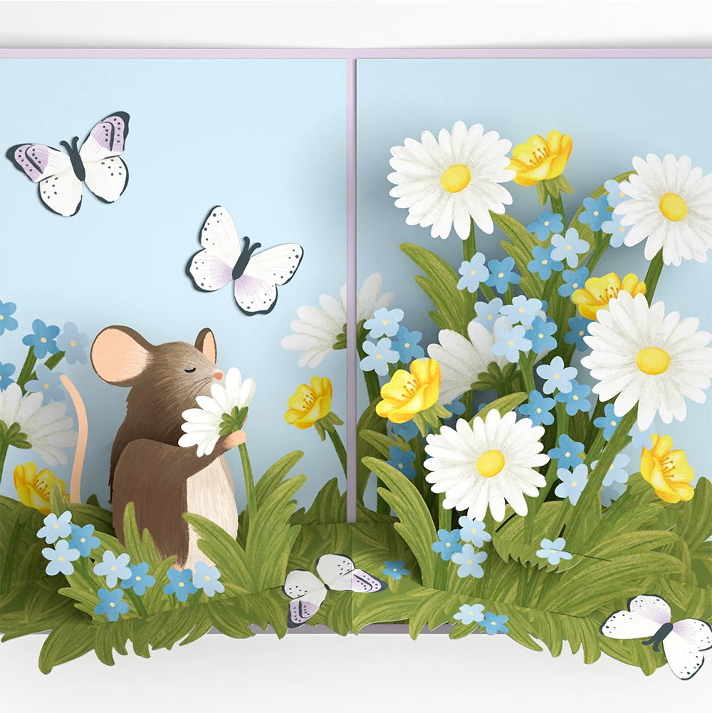 Lovepop Field Mouse in the Flowers Birthday Pop-Up Card and Sentiment Set