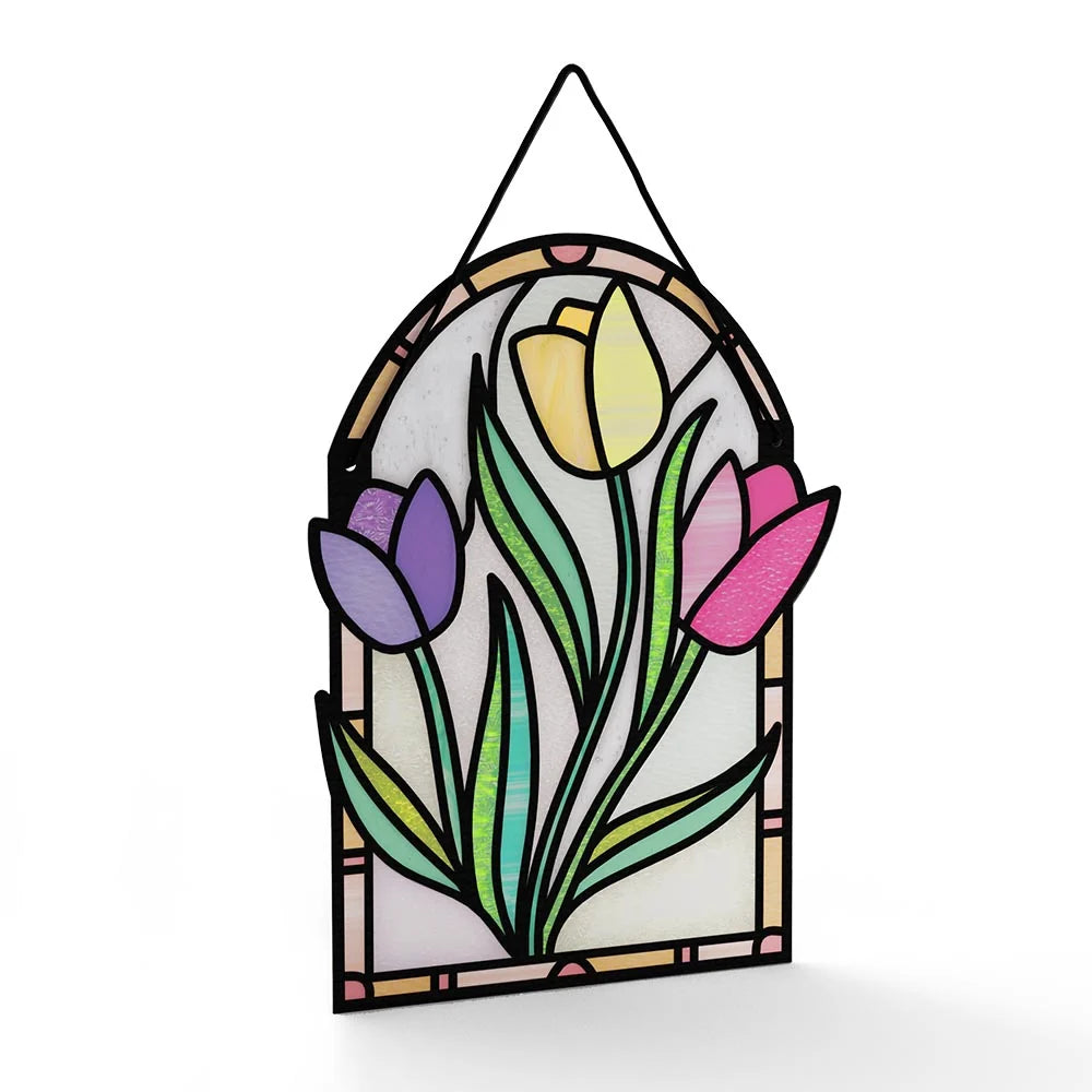 Lovepop Here for You Tulips Suncatcher Card