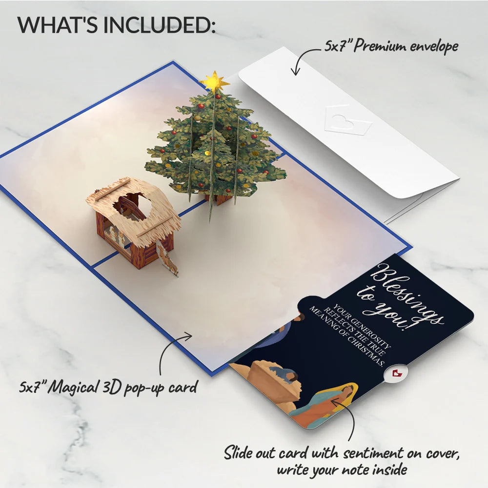 Lovepop Nativity Christmas Tree Pop-Up Card and Blessings Sentiment Set
