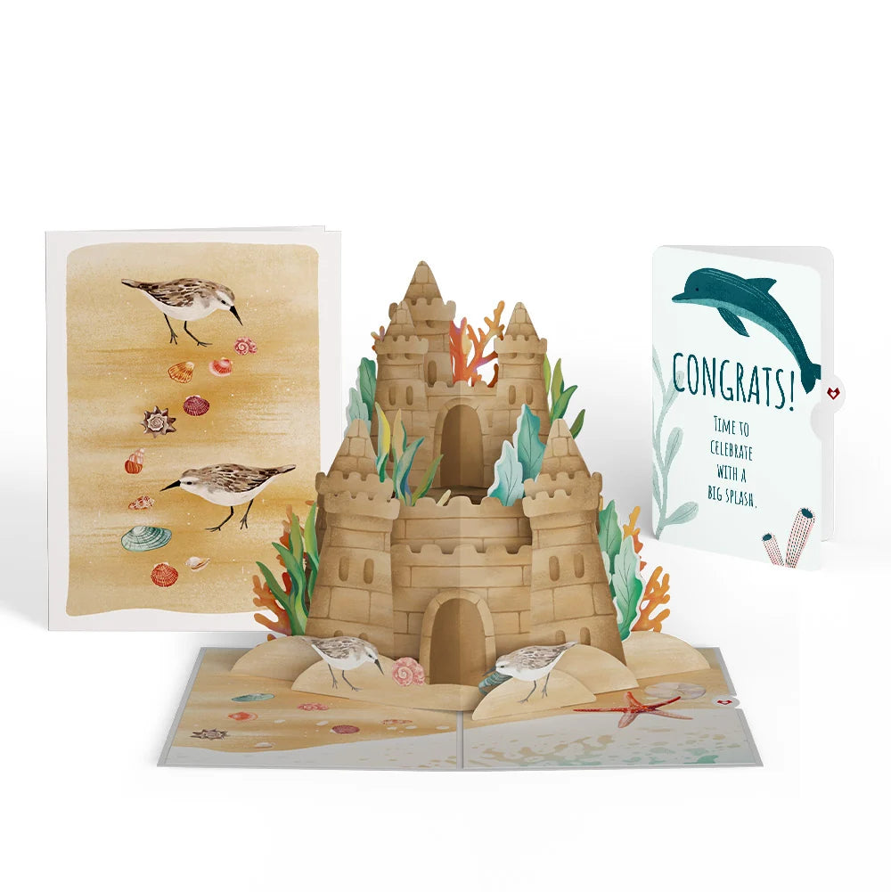 Lovepop Seaside Sandcastle Congratulations Pop-Up Card and Sentiment Set