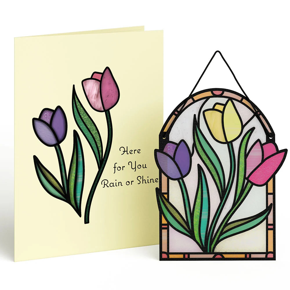 Lovepop Here for You Tulips Suncatcher Card