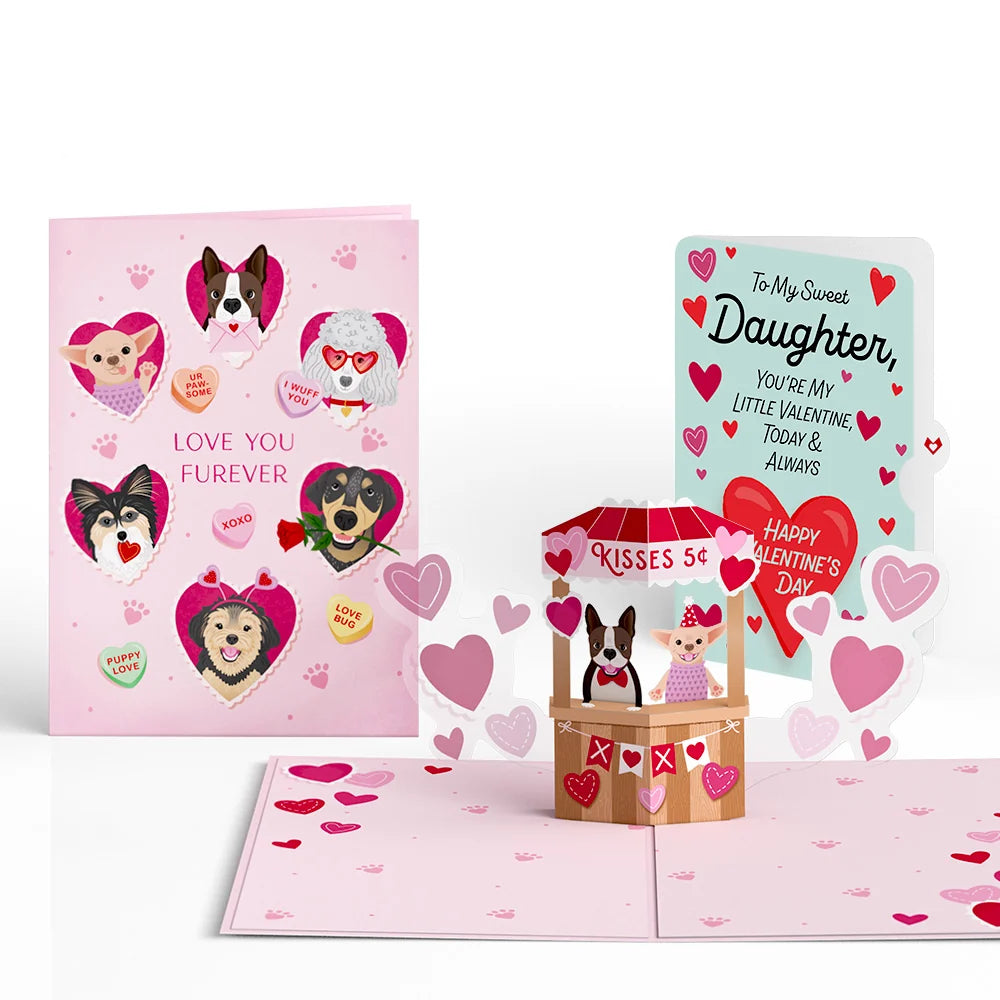 Lovepop Love You Furever Dog Kisses Valentine Pop-Up Card and Sentiment Set for Daughter