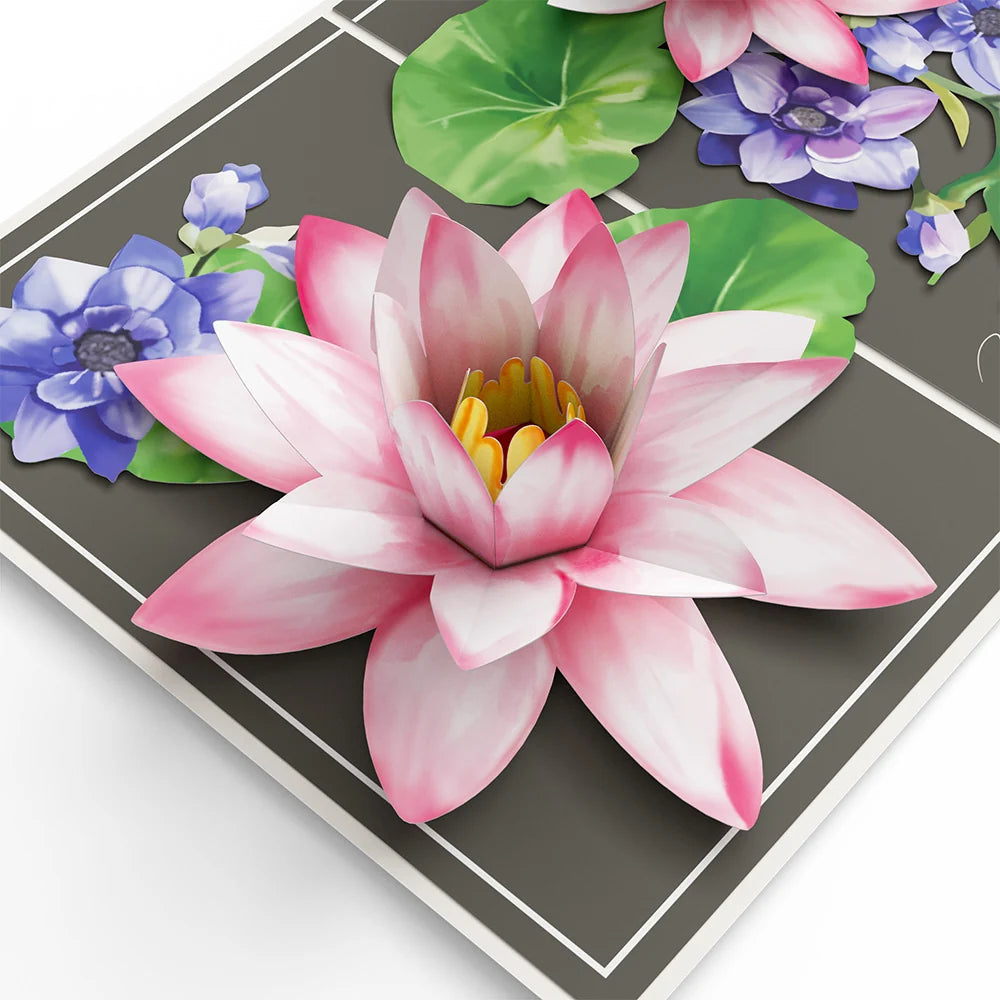 Lovepop Born to Bloom: July Birth Month Flowers Pop-Up Card and Water Lily & Larkspur Sentiment Set