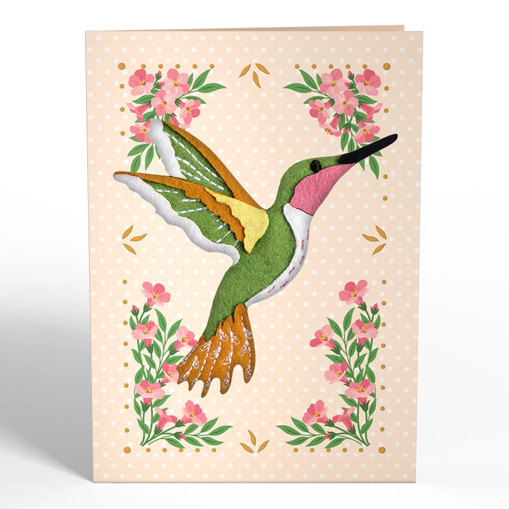 Lovepop Serene Hummingbird HeartFelt Charm Card