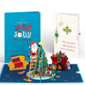Lovepop Santa Decorating a Christmas Tree Pop-Up Card and Sentiment Set for Son Cream