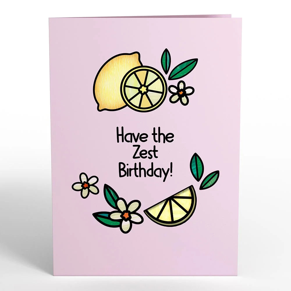 Lovepop Have The Zest Birthday Suncatcher Card & Pop-Up Bouquet Bundle